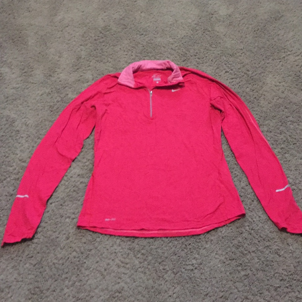 Nike dry fit long sleeve reflective running top L